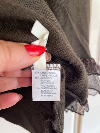 Blusa Donatella via Roma L marrone con rouches