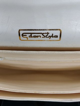 Pochette anni '80 grigio/bianco