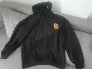 Sudadera FC Barcelona Negra, trencadis