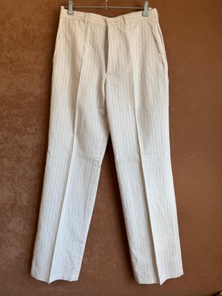 Traje completo lino beige rayas T44 #27