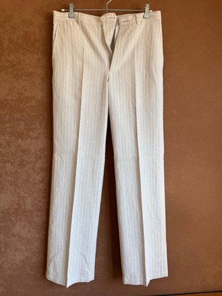 Traje completo lino beige rayas T44 #27