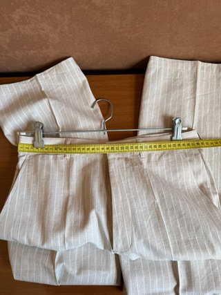 Traje completo lino beige rayas T44 #27