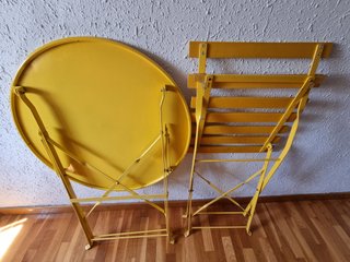 Mesa y Silla Balcón Bistro Amarillas