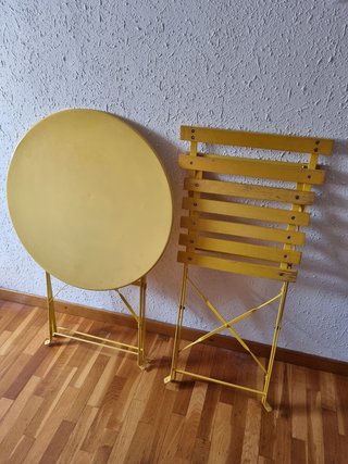 Mesa y Silla Balcón Bistro Amarillas