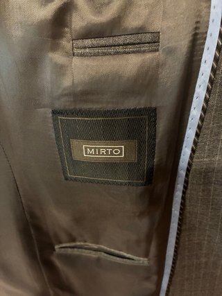 Traje caballero gris raya diplomática. Mirto. T.48