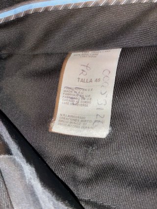 Traje caballero gris raya diplomática. Mirto. T.48