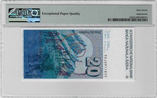 Suiza 20 Francos 1990 PMG EPQ 67 GEM UNC