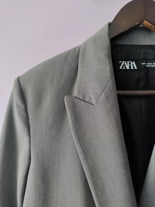 Blazer Zara Gris Mujer