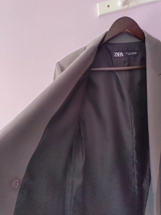 Blazer Zara Gris Mujer
