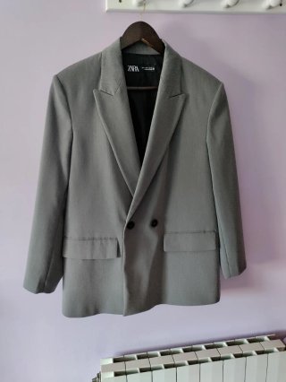 Blazer Zara Gris Mujer