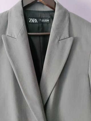 Blazer Zara Gris Mujer