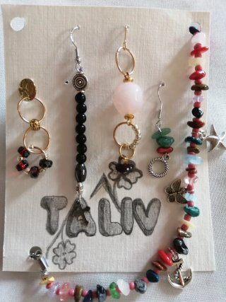 Conjunto Pendientes y Pulsera Artesanal