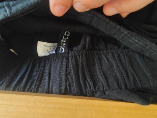 Shorts de lino negro con cinturón