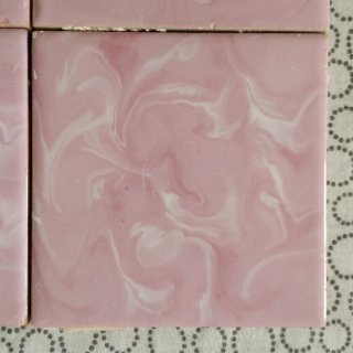 Juego 4 azulejos rosados vintage