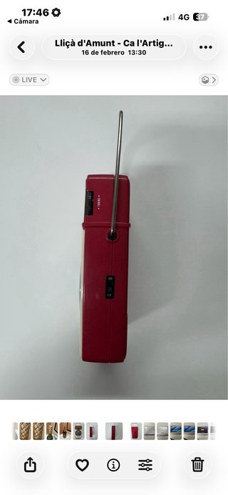 Radio Transistor Vintage Beige y Granate y va bige