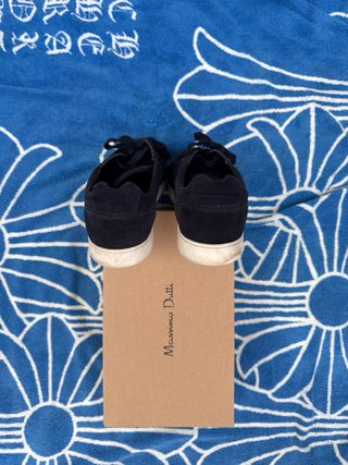 Zapatos Massimo Dutti Azul Oscuro y Blancos