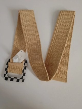 Cinturón ajustable hebilla damero