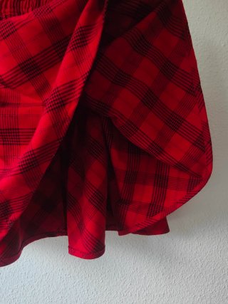 Falda de cuadros roja talla