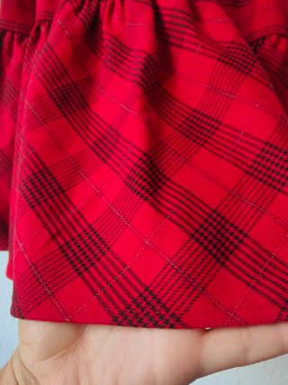 Falda de cuadros roja talla