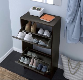 Zapatero IKEA Madera Oscura
