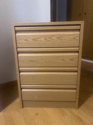 Cajonera de madera color beige/marrón