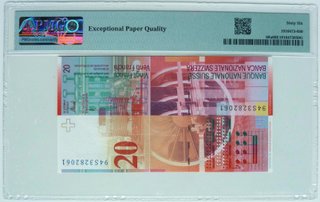 Suiza 20 Francos 1994 PMG EPQ 66 GEM UNC