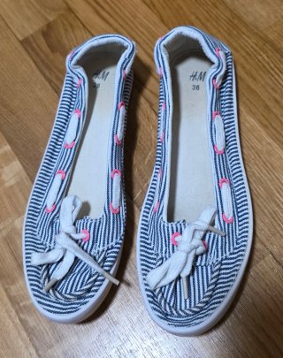 Bailarinas H.M rayas azul y blanco talla 36