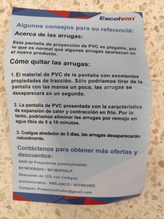 Pantalla Exterior Proyector Excelvan