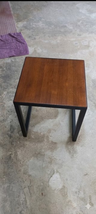 Mesita baja madera y hierro