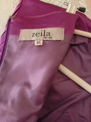 Vestido de fiesta morado y rosa