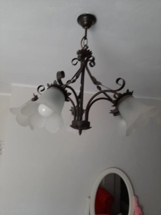 Lámpara de techo metal y cristal