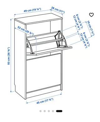 Mueble Zapatero Negro y Marrón