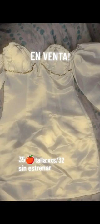 Vestido blanco perla talla XXS/32 tela de novia