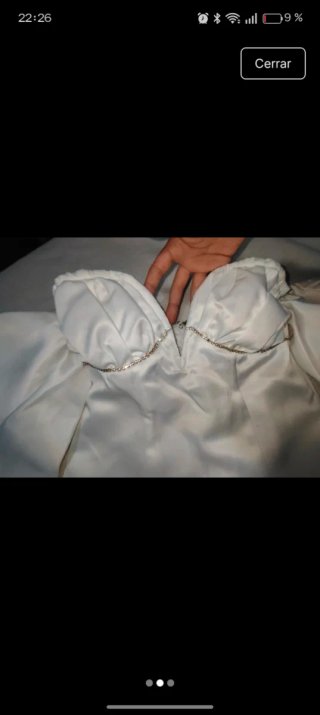 Vestido blanco perla talla XXS/32 tela de novia