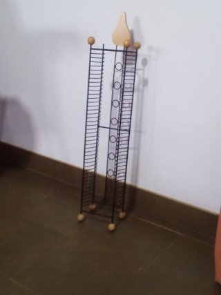 Porta CD/DVD madera y metal
