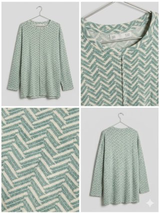 Sudadera Sfera mujer verde y beige
