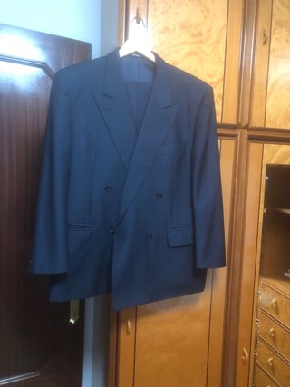 Traje de caballero cruzado azul