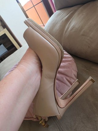 Pura Lopez Tacones Rosa y Dorado