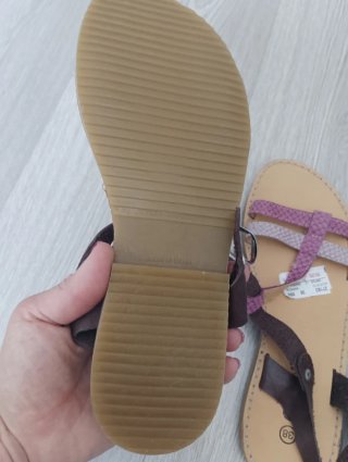 Sandalias piel marrones y rosas talla 38