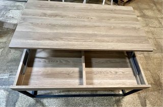 Mesa de centro elevable melamina-hierro