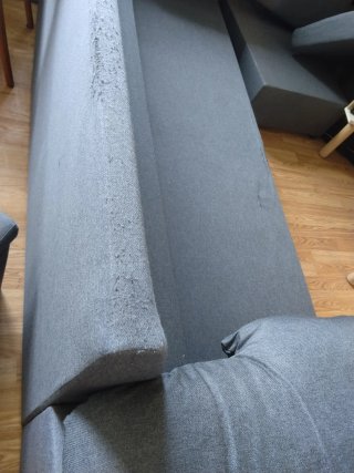 Sofá cheslong gris tela