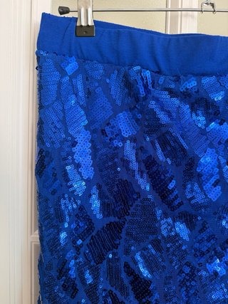 Falda Lentejuelas Azul Talla L Brillante