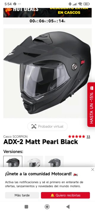 Casco Scorpion ADX-2 Negro Modular Trail