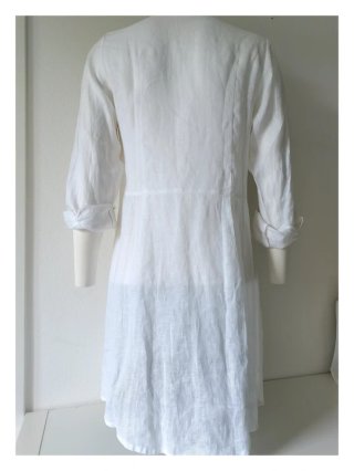 Abito Camicia in lino bianco chemisier