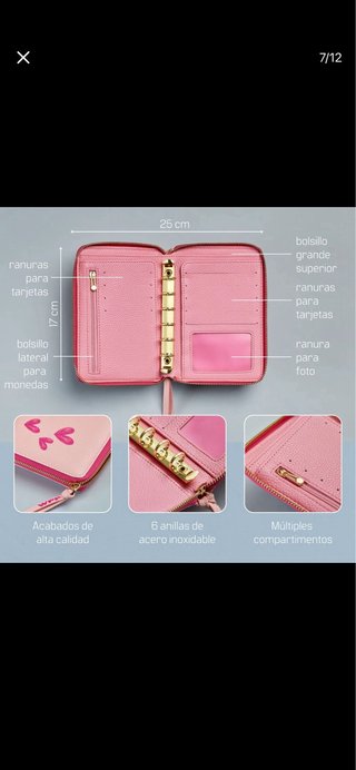 Cartera de ahorro rosa con corazones