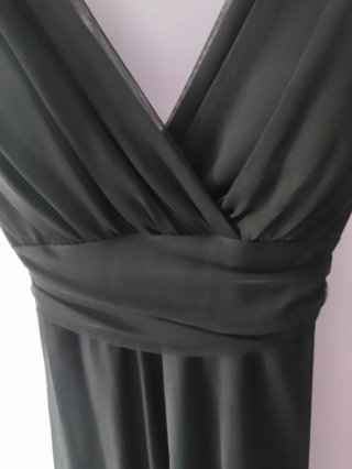 Vestido negro seda y tul