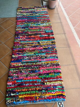 Alfombra de tela multicolor