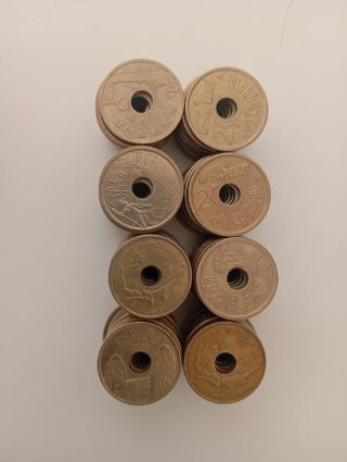 Lote 80 monedas 25 pesetas