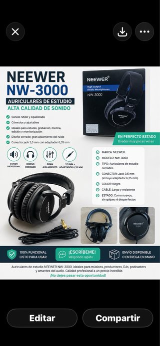Auriculares Neewer NW-3000 Estudio