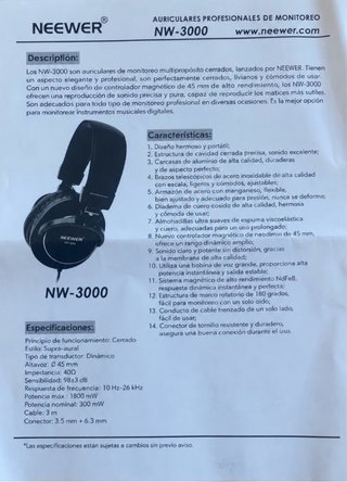 Auriculares Neewer NW-3000 Estudio